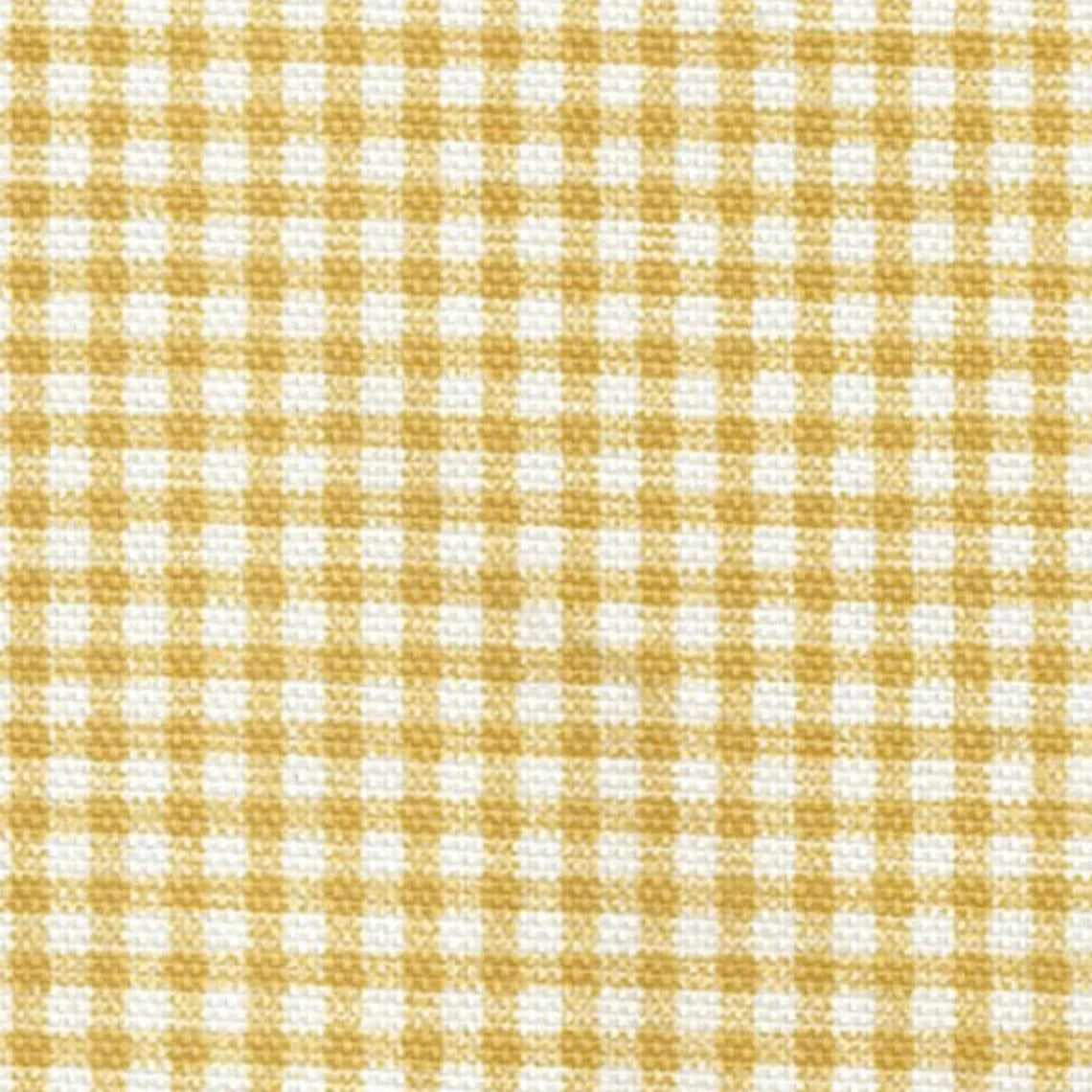 Back Tab Curtain Panels Pair in Madrid Barley Yellow Gold Gingham Check