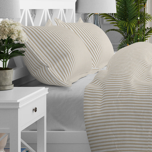 Pillow Sham in Berlin Sand Beige Ticking Stripe