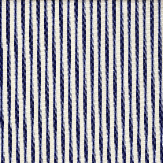 Stall (Narrow) Shower Curtain in Berlin Dark Blue Ticking Stripe on Cream