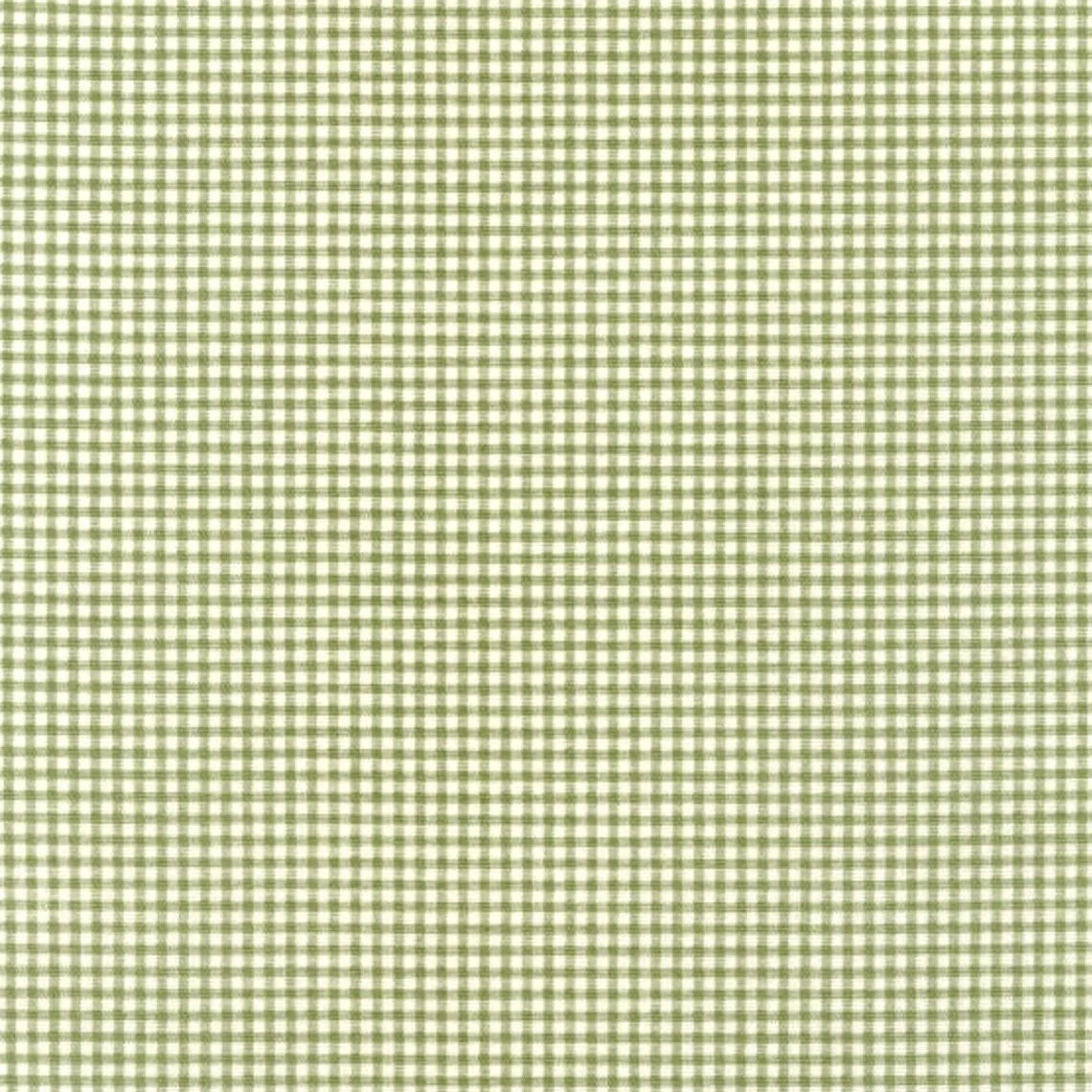 Back Tab Curtain Panels Pair in Madrid Jungle Green Gingham Check