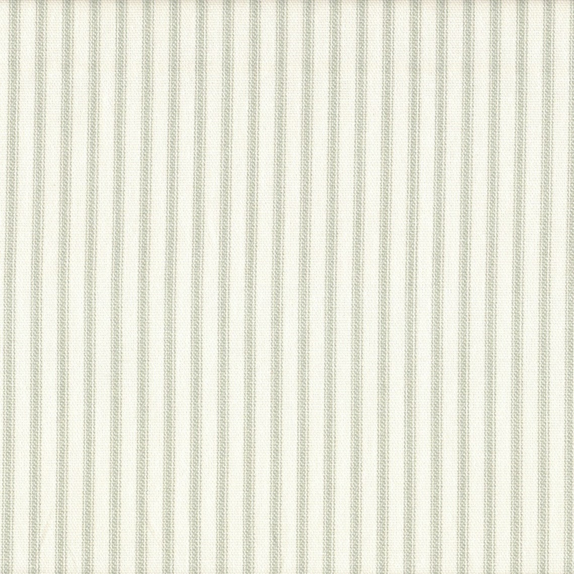 Stall (Narrow) Shower Curtain in Farmhouse Pale Sage Green Ticking Stripe on Cream