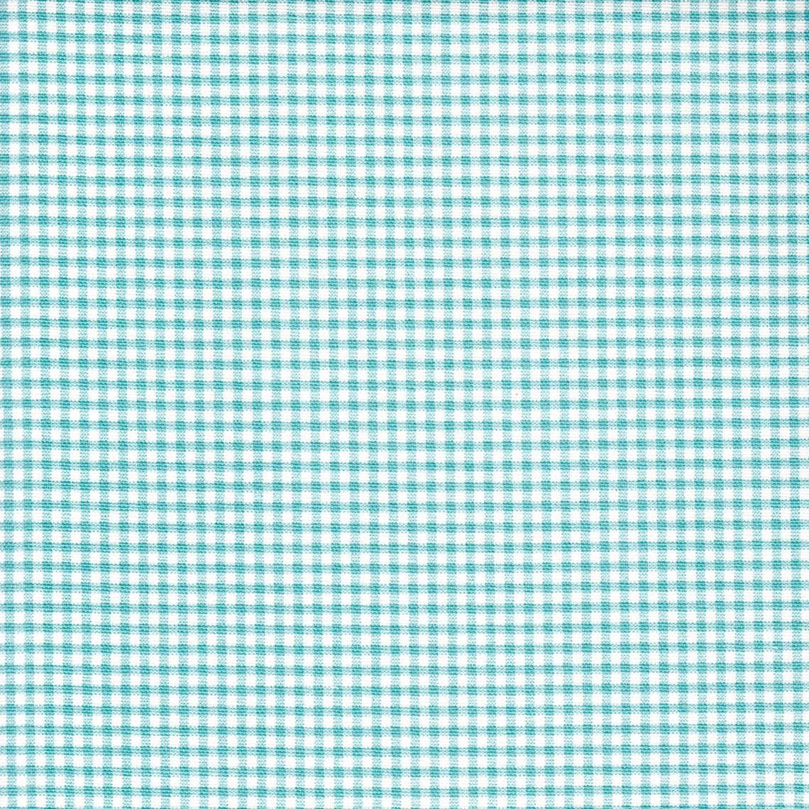 Back Tab Curtain Panels Pair in Madrid Aqua Blue Gingham Check on Cream