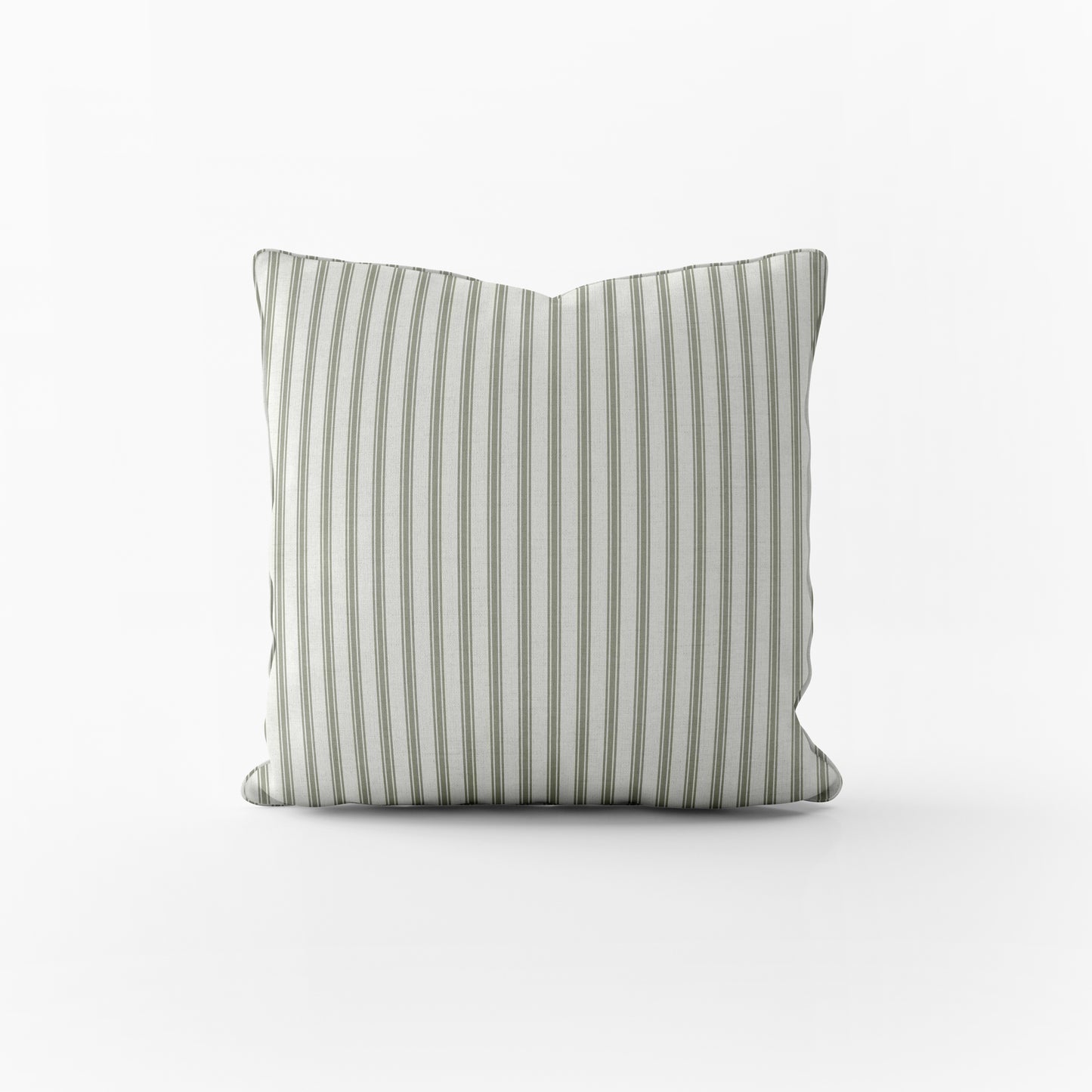 Decorative Pillows in Berlin Spa Green Ticking Stripe on Cream