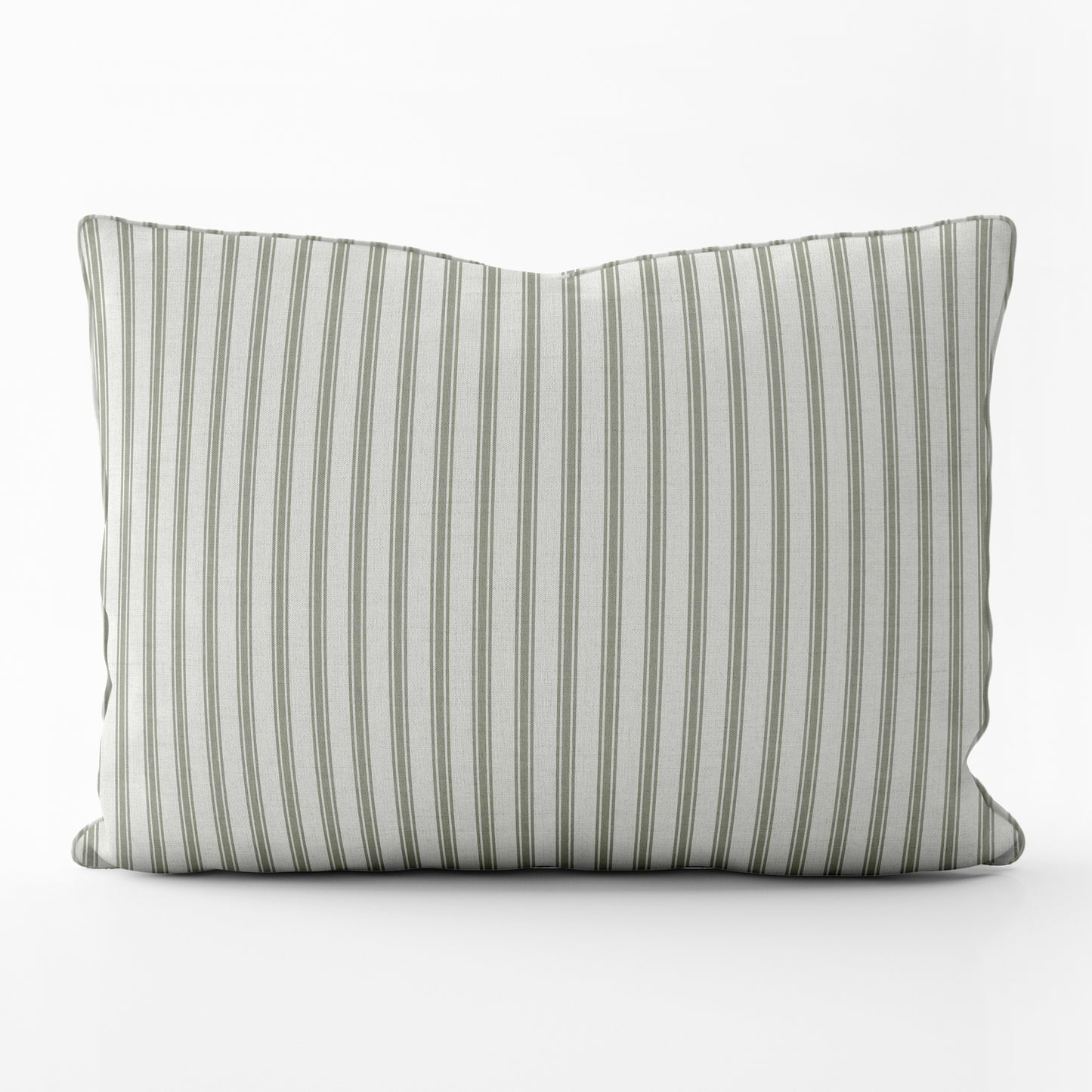 Decorative Pillows in Berlin Spa Green Ticking Stripe on Cream