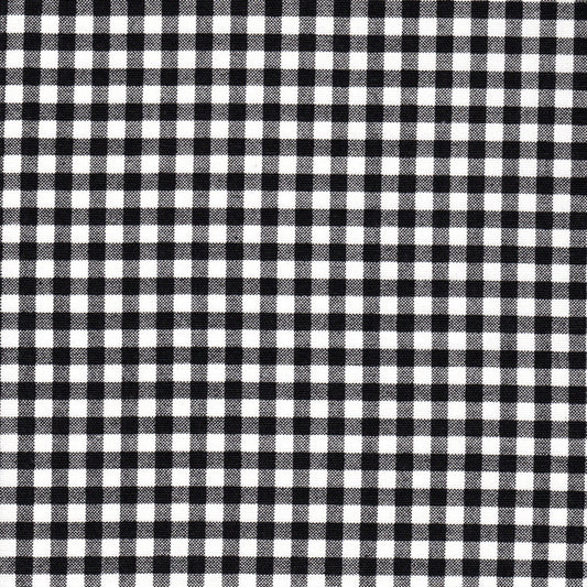 Bed Runner in Black Large Gingham Check on White