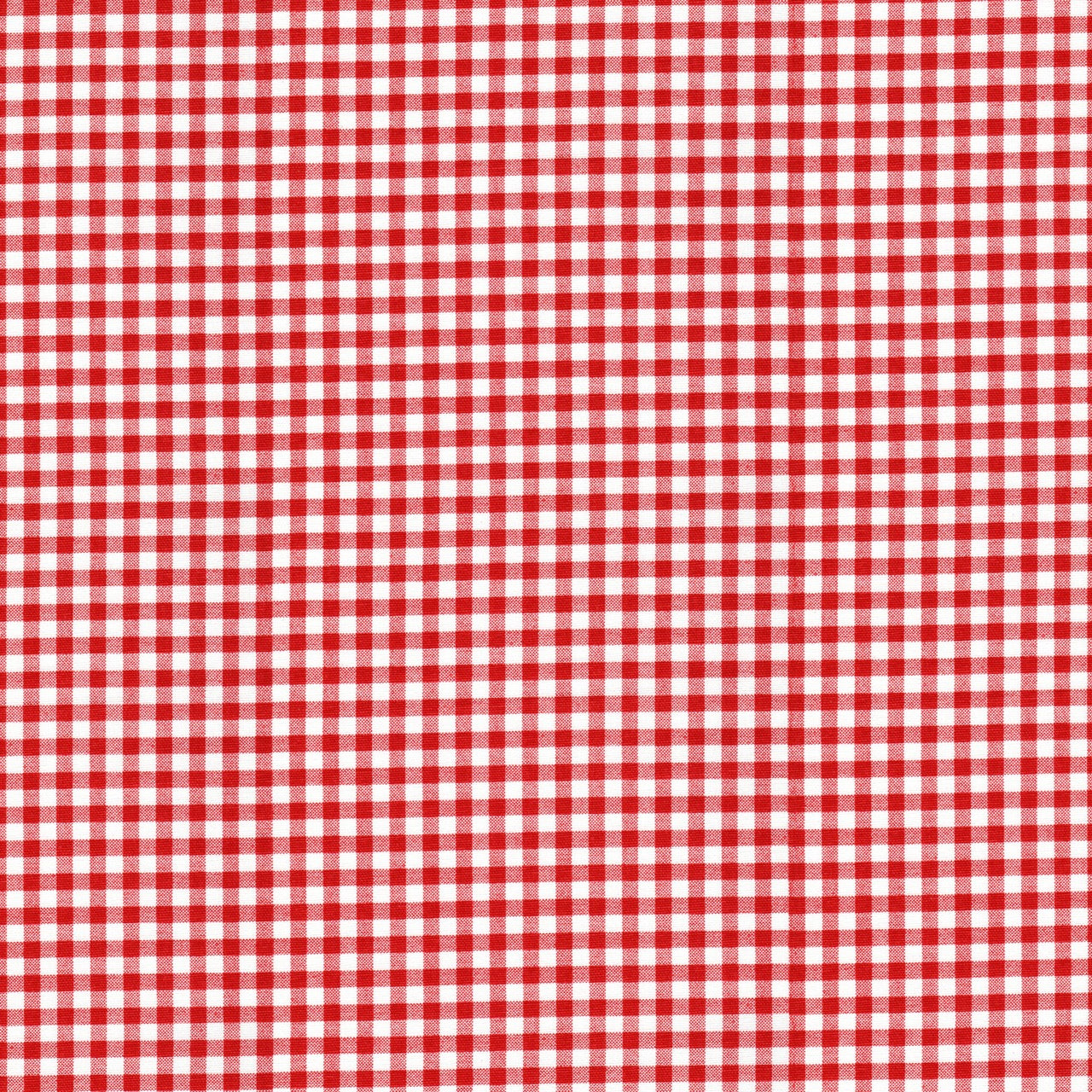 Bed Runner in Lipstick Red Large Gingham Check on White