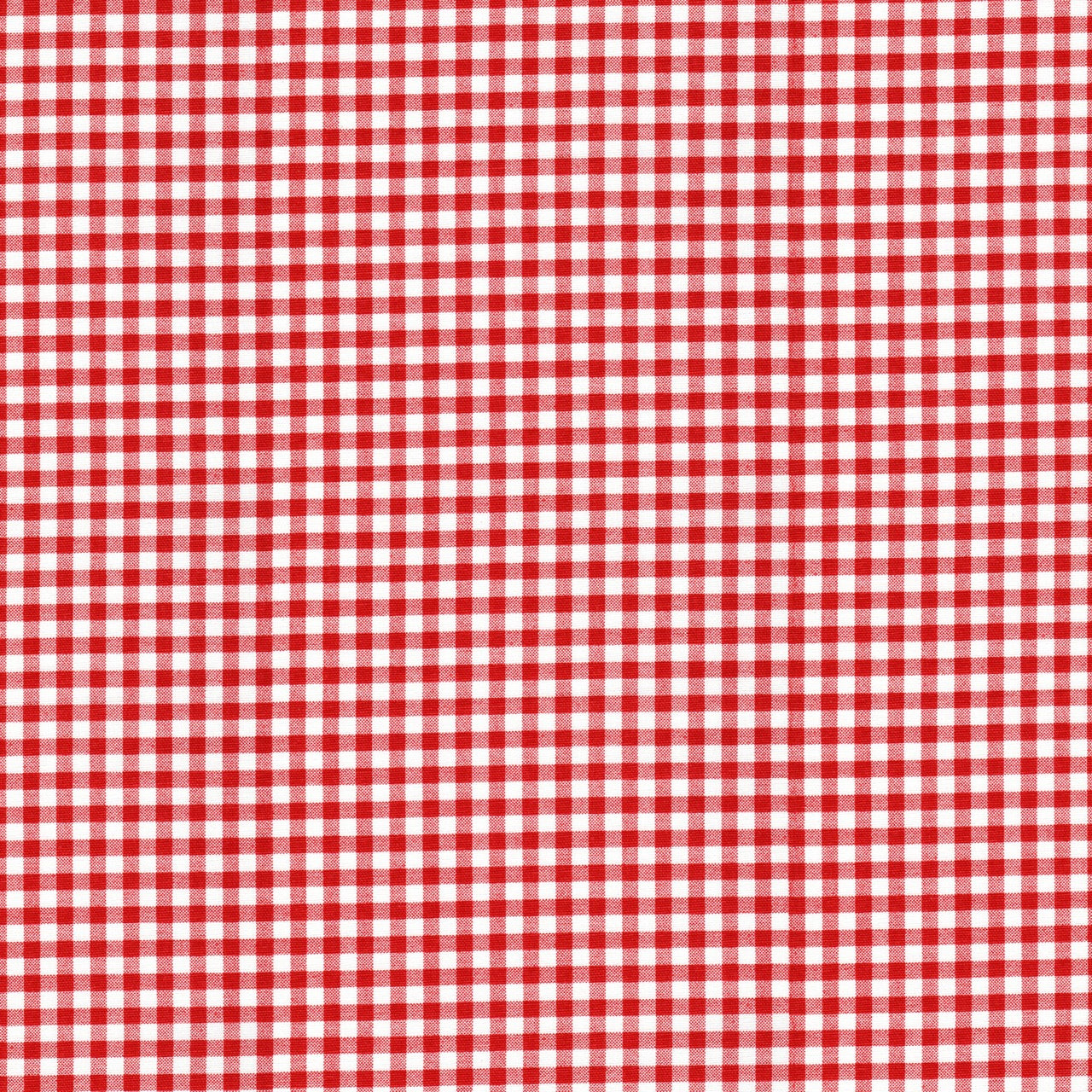Back Tab Curtain Panels Pairs in Lipstick Red Premier Gingham Check on White