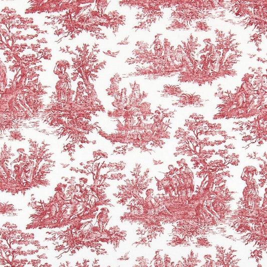 tailored valance in Jamestown Pompeian Red Colonial Country Toile 
