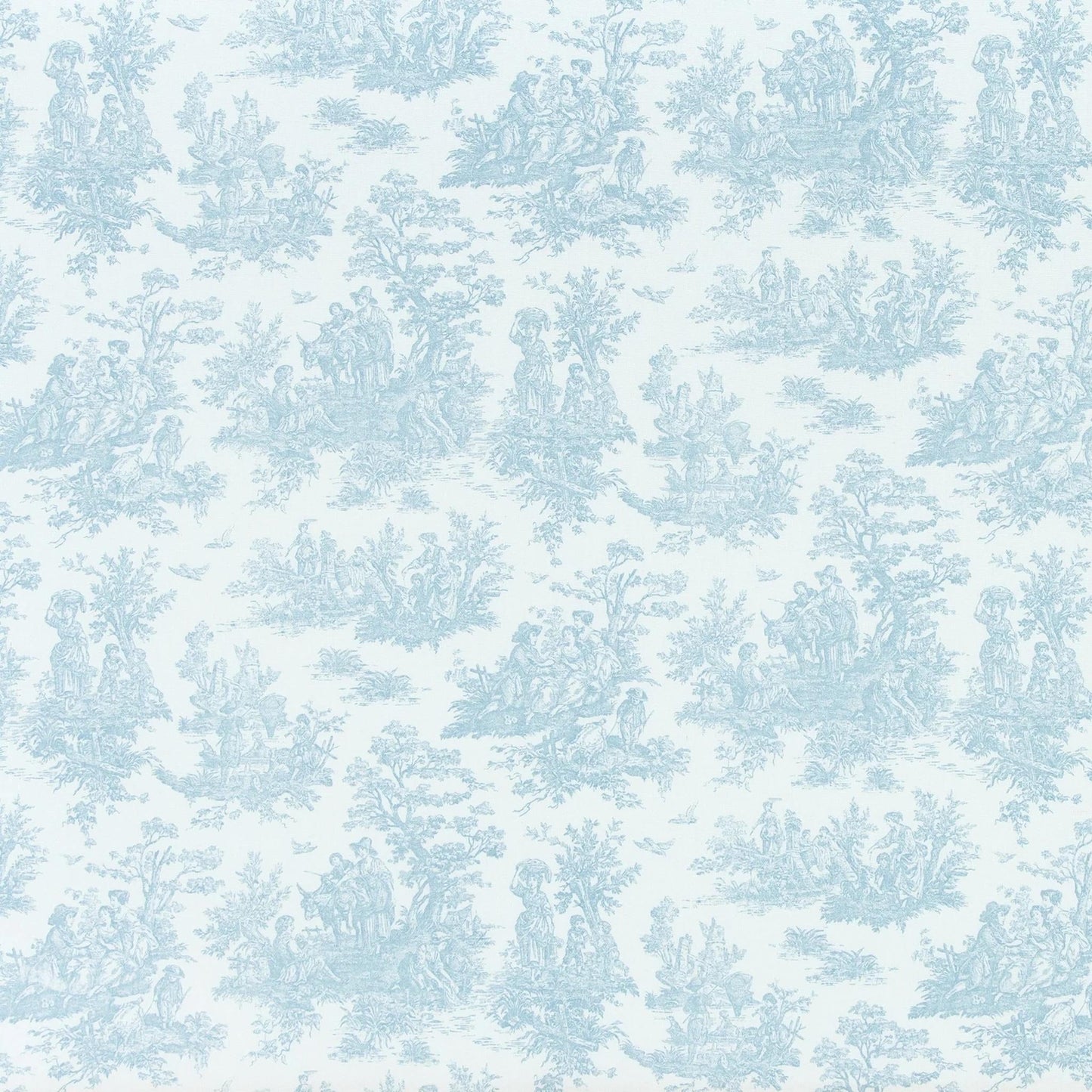 Bed Runner in Jamestown Weathered Blue Colonial Country Toile 