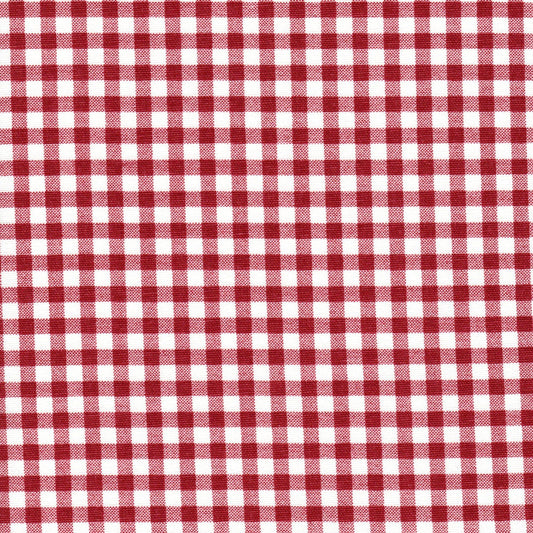 Duvet Cover in Large Gingham Check Pompeian Dark Red on White 