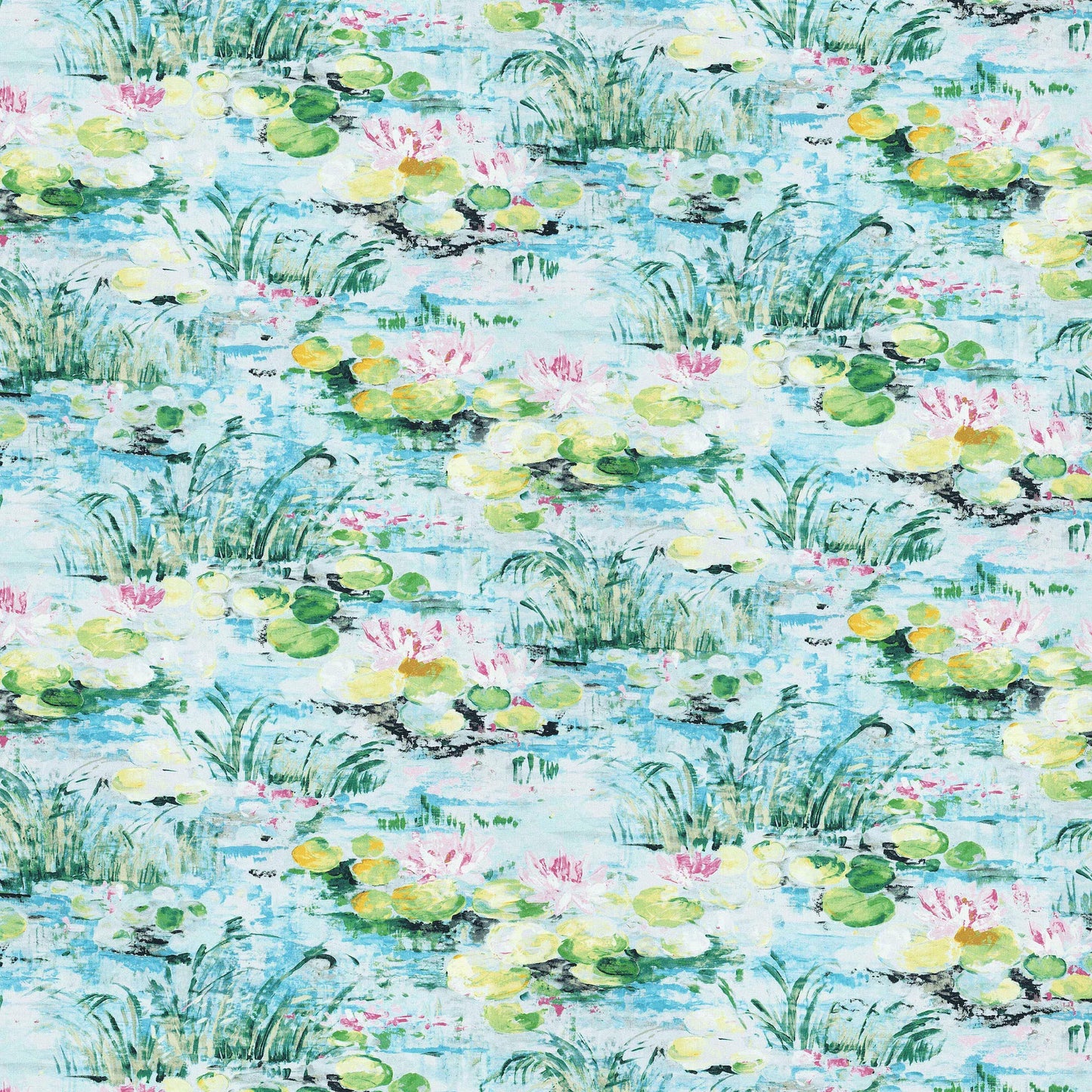 Empress Swag Valance in Monet Dream Blue Water Lilies