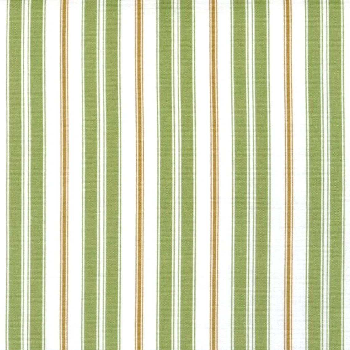 Back Tab Curtain Panels Pair in Newbury Aloe Green Stripe- Green, Brown, White