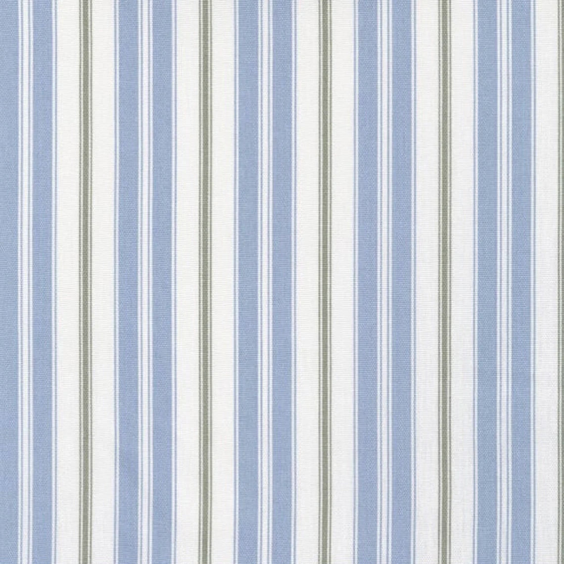 Stall (Narrow) Shower Curtain in Newbury Antique Blue Stripe- Blue, Green, White