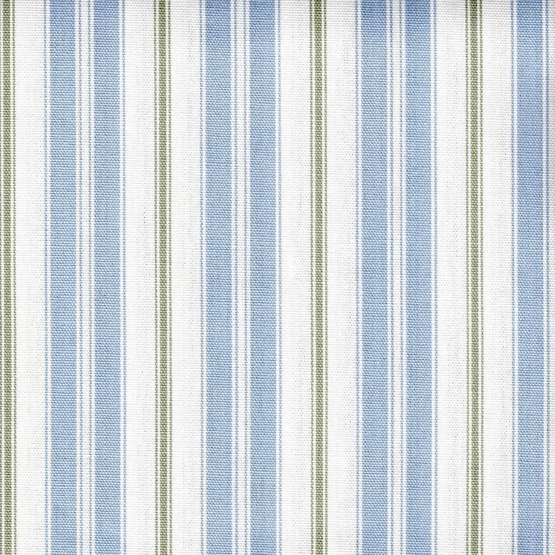 Stall (Narrow) Shower Curtain in Newbury Antique Blue Stripe- Blue, Green, White