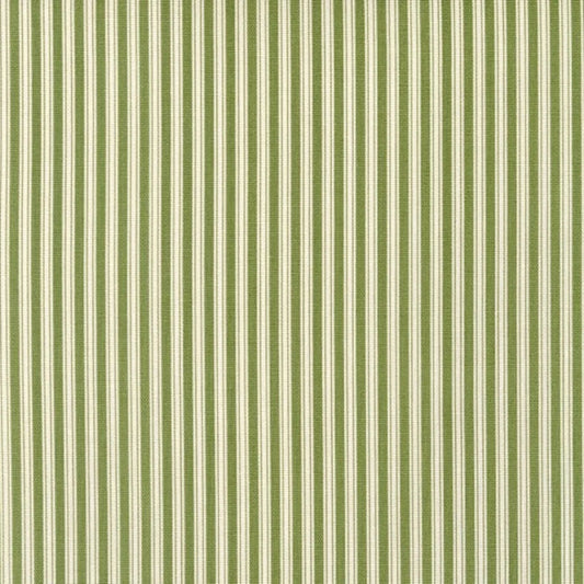 Back Tab Curtain Panels Pair in Polo Jungle Green Stripe on Cream