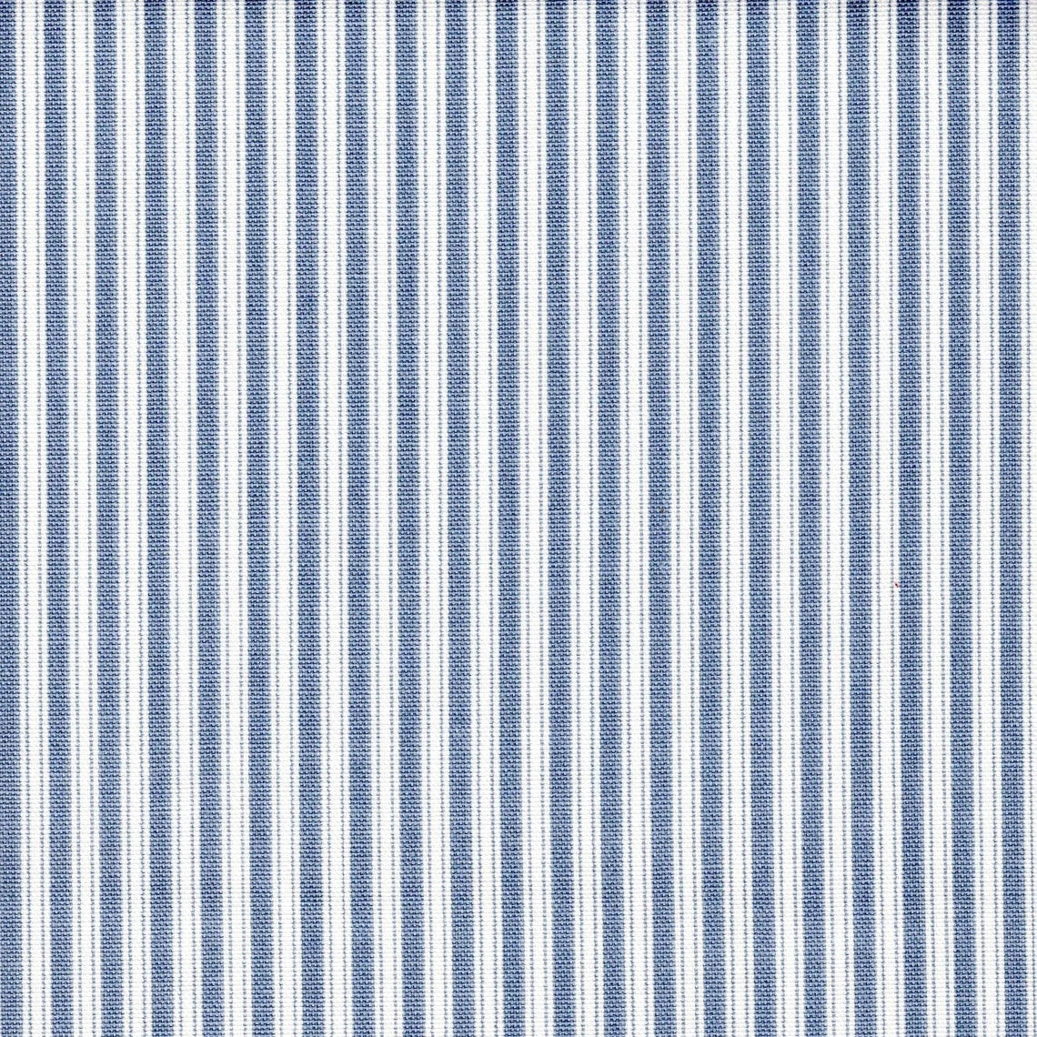 Back Tab Curtain Panels Pairs in Polo Sail Blue Stripe on White