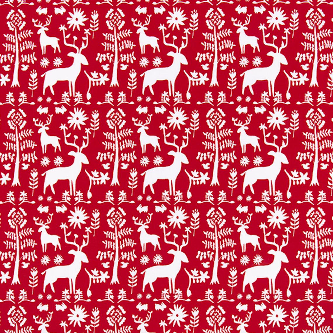 Stall (Narrow) Shower Curtain in Promise Land Forest Lipstick Red