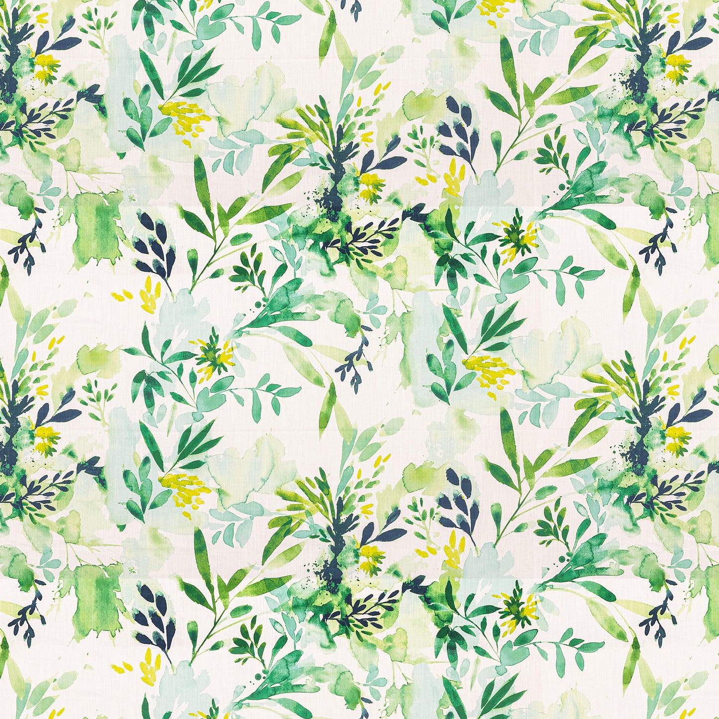 Bed Runner in Sprigs Meadow Green Floral Watercolor