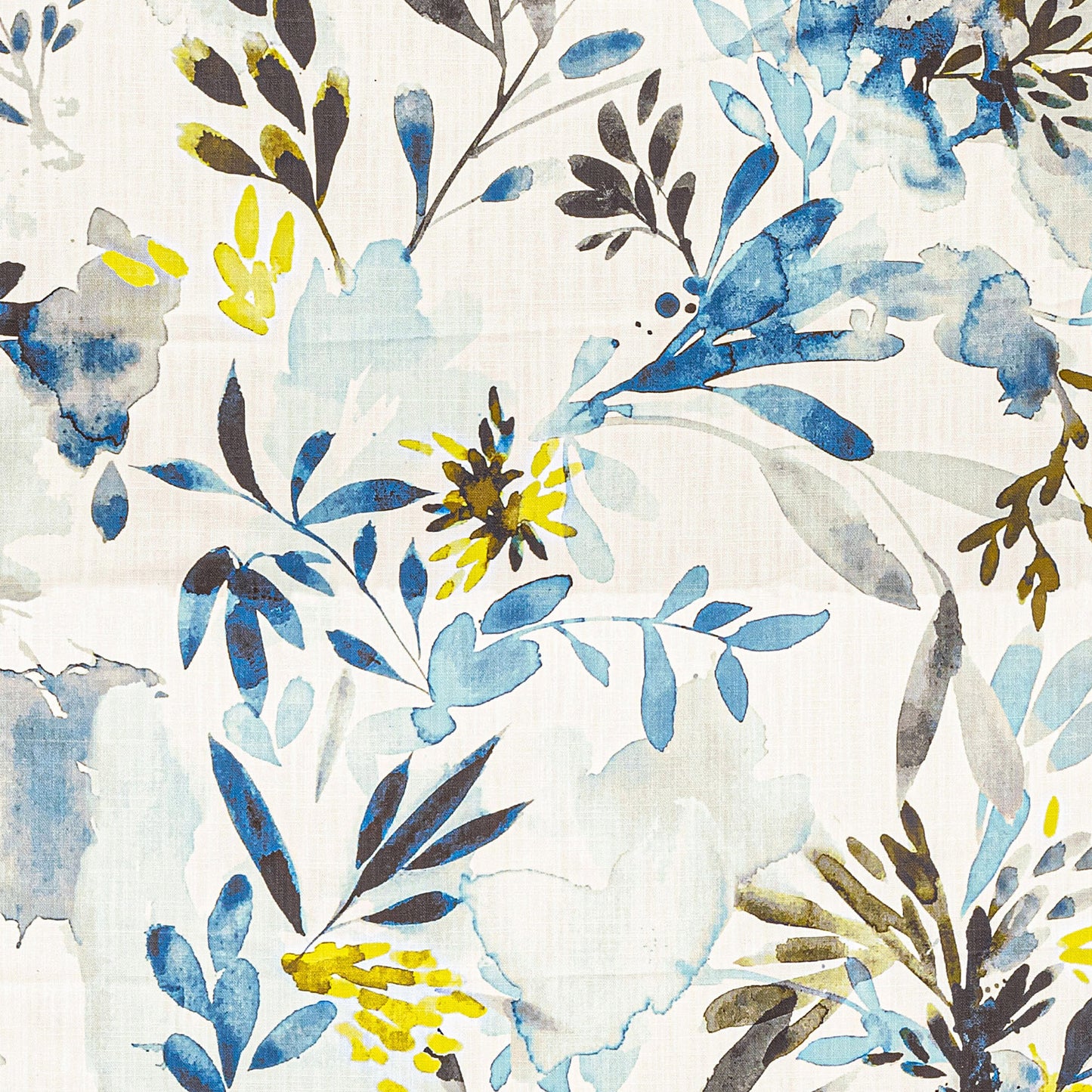 Tailored Valance in Sprigs Blue Wave Floral Watercolor