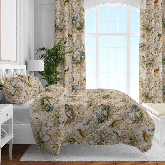 Duvet Cover in Wayward Natural Bird Toile