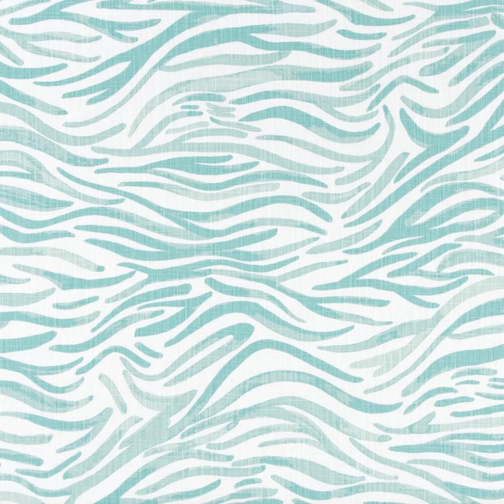 Fabric Cut Yardage in Babur Cancun Blue Watercolor Wavy Stripe