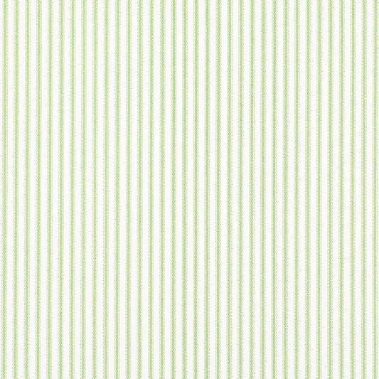 Gathered Bedskirt in Classic Kiwi Green Ticking Stripe on White