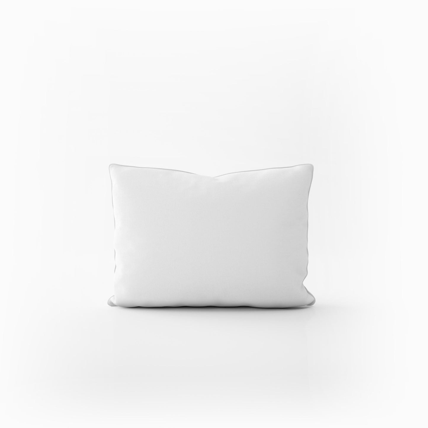 A plain white pillow is shown against a white background.