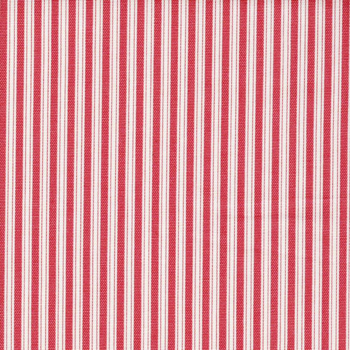 Gathered Bedskirt in Polo Calypso Rose Red Stripe on Off-White