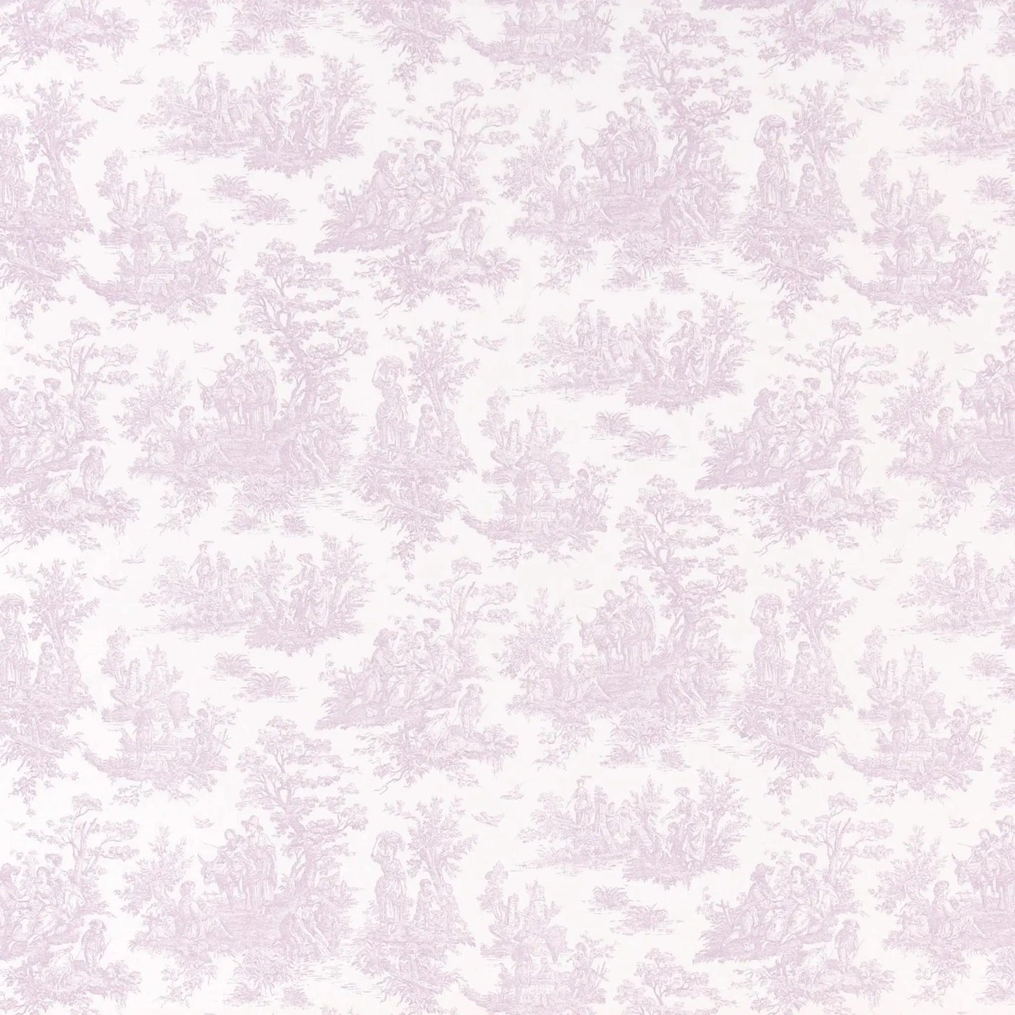 Gathered Bedskirt in Jamestown Orchid Lavender Colonial Country Toile
