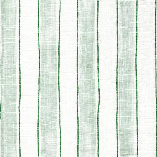Gathered Bedskirt in Brush Stripes Pistachio Green Stripe Slub Canvas