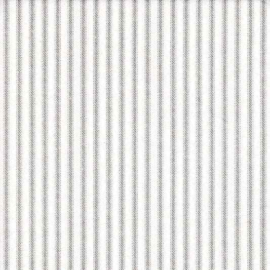 Fabric Cut Yardage in Classic Storm Gray Ticking Stripe on White