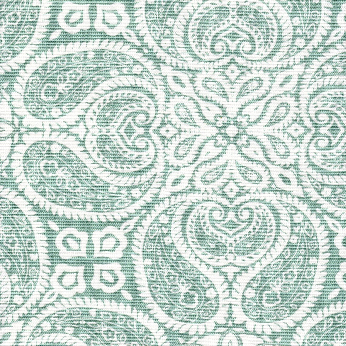 Gathered Bedskirt in Tibi Spa Green Geometric Paisley