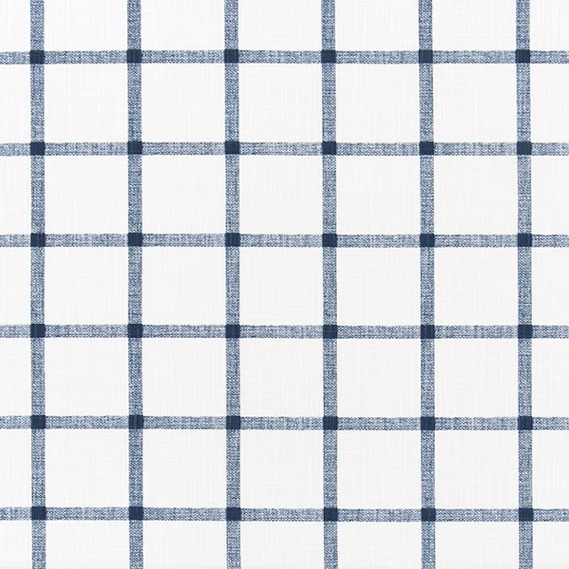 Gathered Bedskirt in Aaron Italian Denim Blue Windowpane Plaid