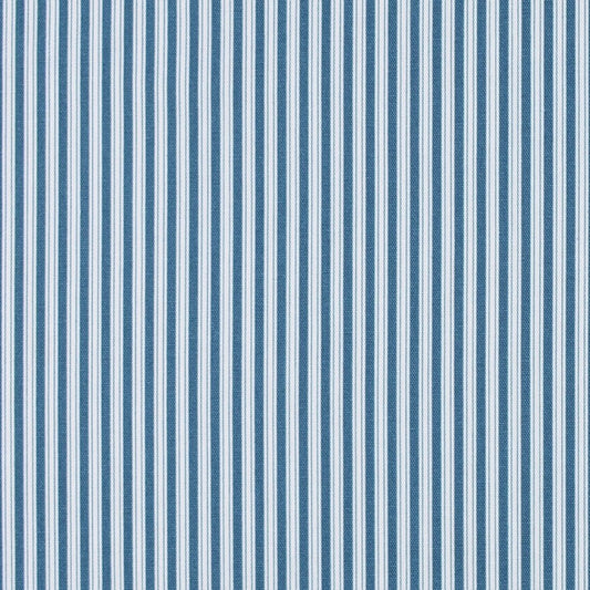 Gathered Bedskirt in Polo Navy Blue Stripe on White