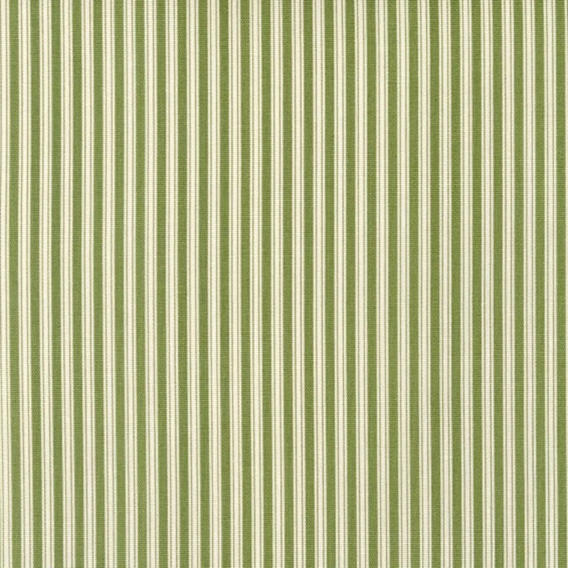 Gathered Bedskirt in Polo Jungle Green Stripe on Cream