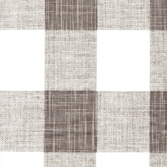 Back Tab Curtain Panels Pair in Anderson Ecru Grey Buffalo Check Plaid