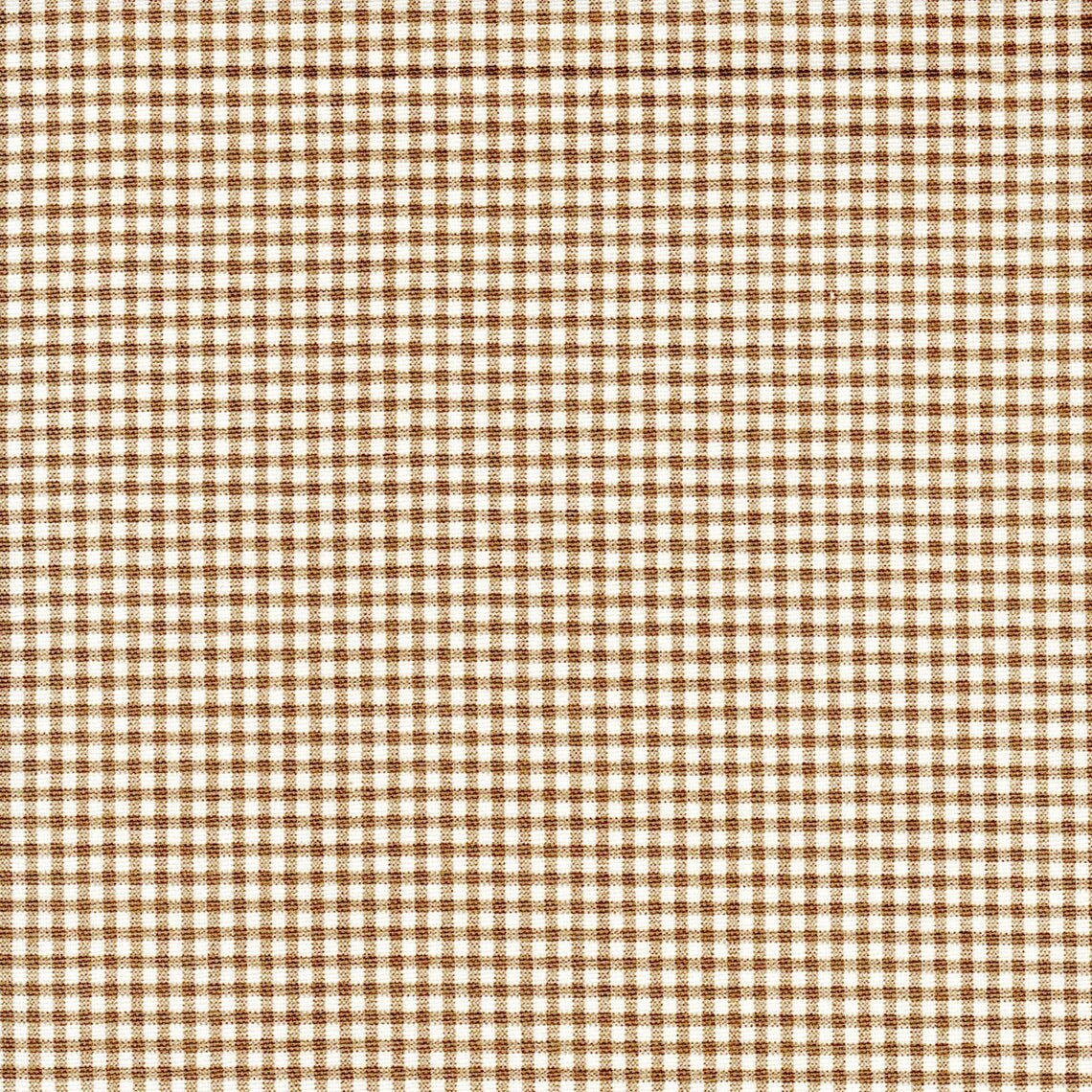 Pinch Pleated Curtain Panels Pair in Farmhouse Brown Gingham Check on Cream