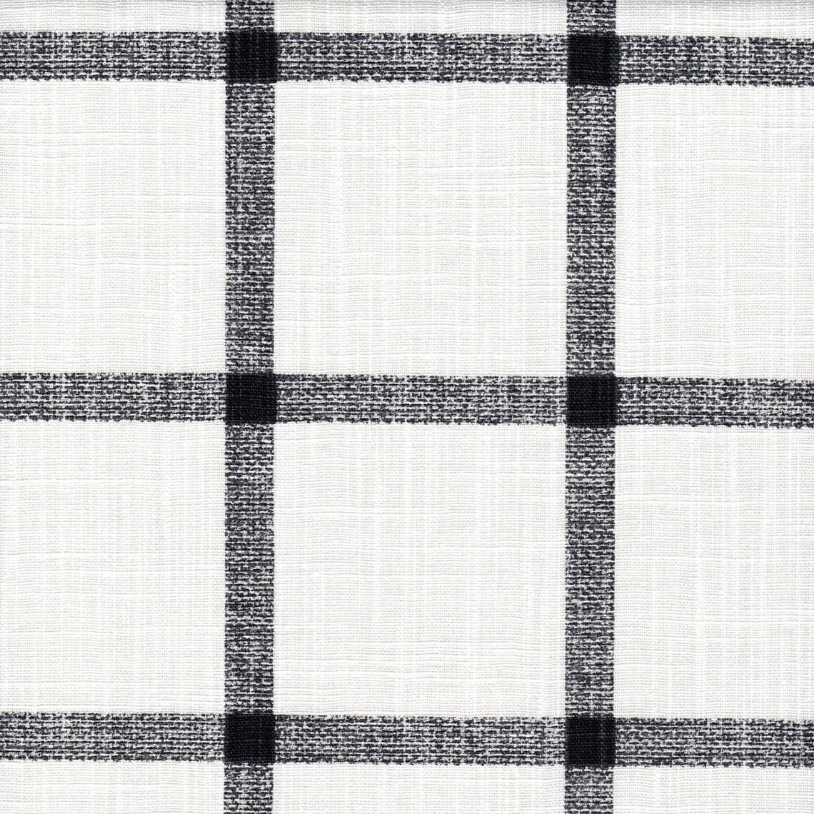 Gathered Crib Skirt in Aaron Ink Black Windowpane Plaid