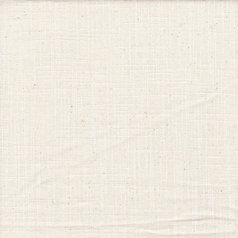 Back Tab Curtain Panels Pair in Solid Natural Cotton Slub Canvas