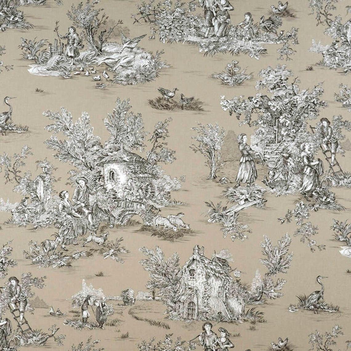 tie-up valance in pastorale #81 light brown french country toile