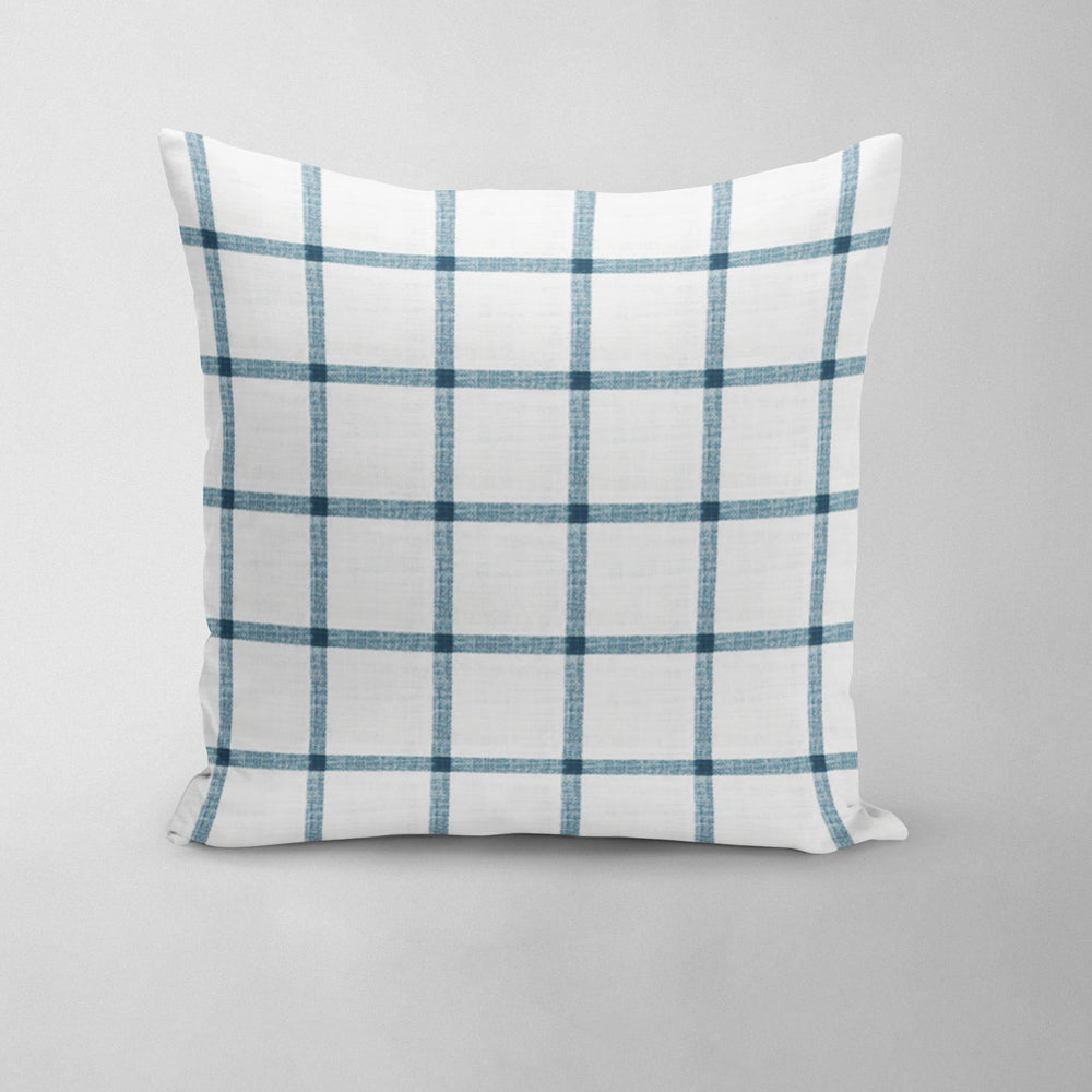 decorative pillows in aaron italian denim blue windowpane plaid