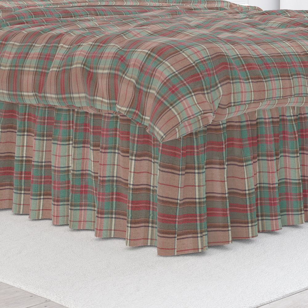 gathered bedskirt in ancient campbell ivy league tartan plaid