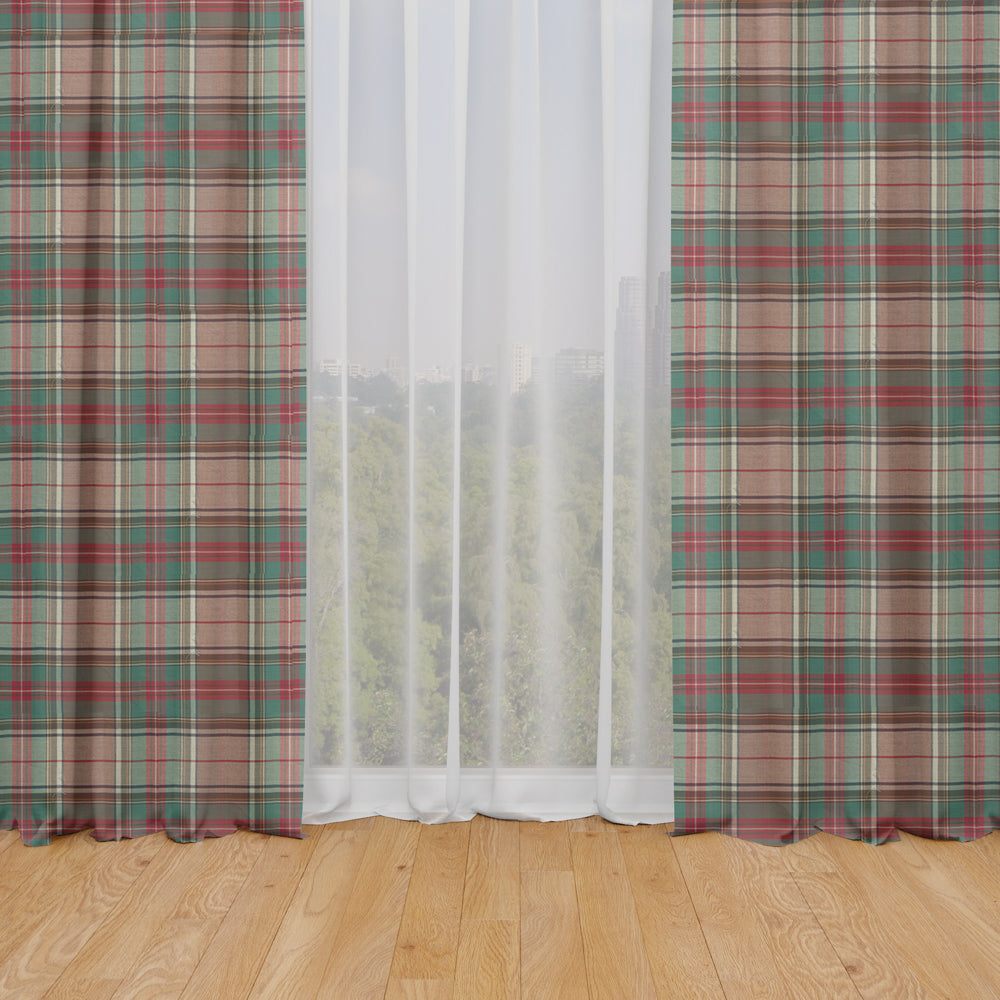 rod pocket curtain panels pair in ancient campbell ivy league tartan plaid