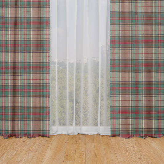 rod pocket curtain panels pair in ancient campbell ivy league tartan plaid