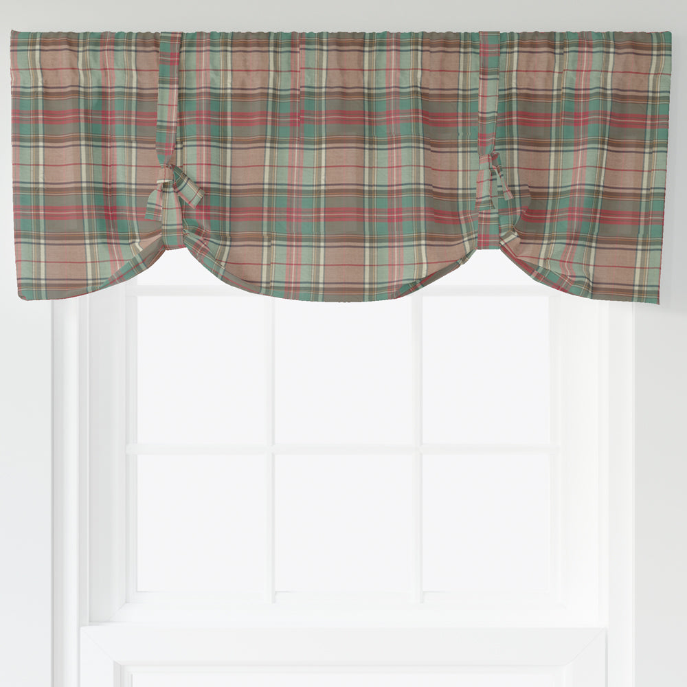 tie-up valance in ancient campbell ivy league tartan plaid