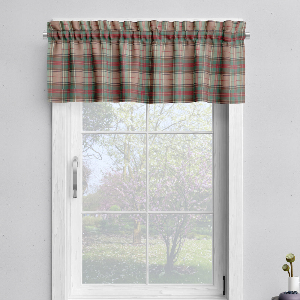tailored valance in ancient campbell ivy league tartan plaid