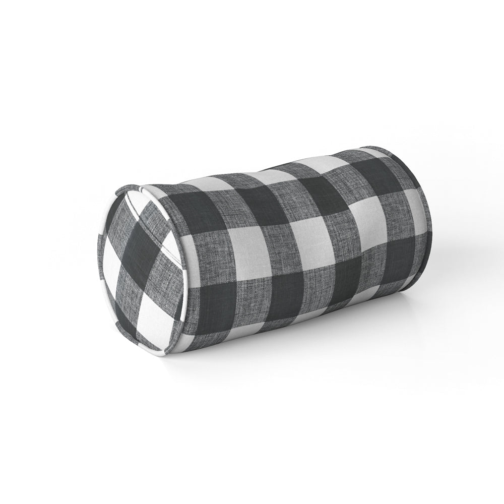 decorative pillows in anderson black buffalo check plaid neck roll pillow