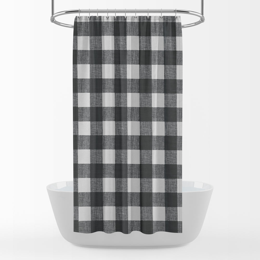 shower curtain in anderson black buffalo check plaid