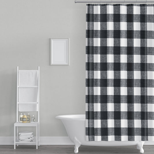 shower curtain in anderson black buffalo check plaid