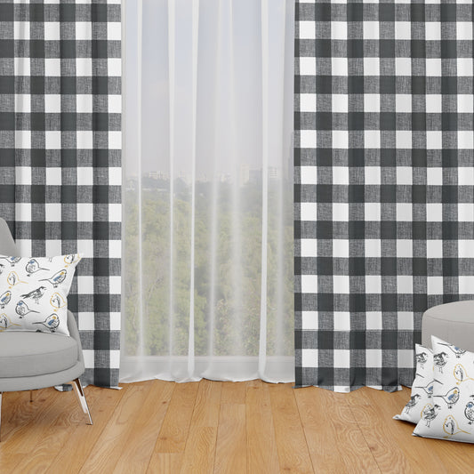tab top curtains in anderson black buffalo check plaid